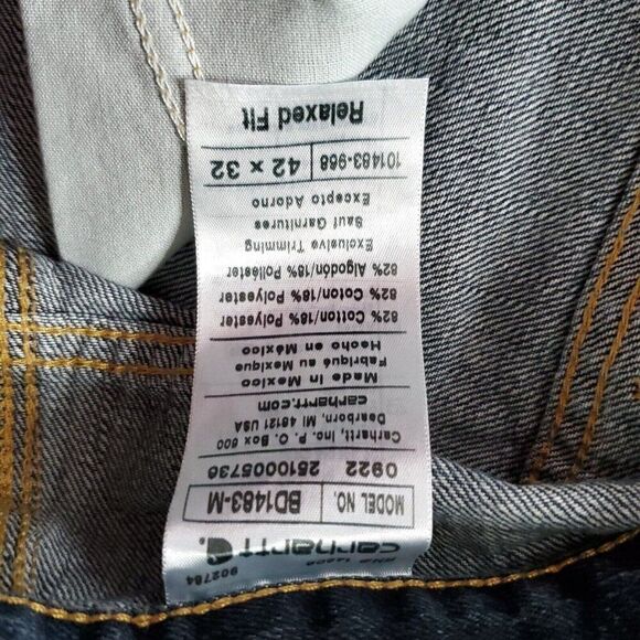 NEW Carhartt Holter Frontier Denim Jeans 42X32 Blue Relaxed Straight 101483968 - Picture 4 of 4